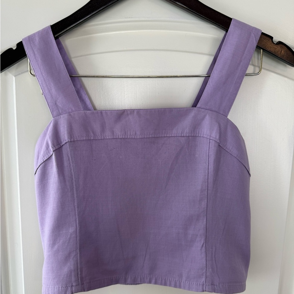 Abercrombie & Fitch Purple Fitted Crop Tank Top - Picture 2 of 9
